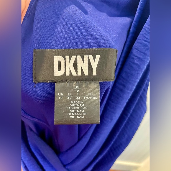 NWT DKNY cobalt blue front wrap v neck dress - size 12 - Picture 6 of 11